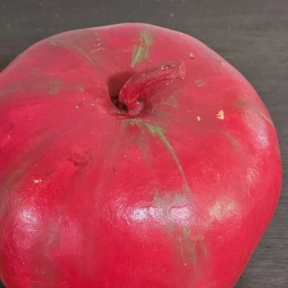 Dried Apple Shaped Gourd Decorative Hand Painted Rustic Primitive Farm Autumn - Picture 5 of 6